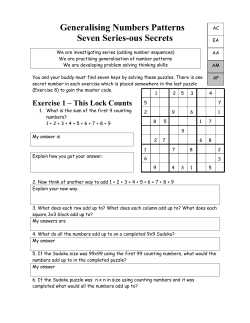 Generalising Numbers Patterns Seven Series-ous Secrets
