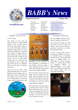 BABB`s News - Brisbane Amateur Beer Brewers