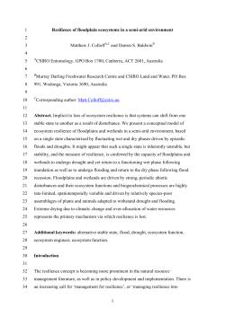 1 Resilience of floodplain ecosystems in a semi
