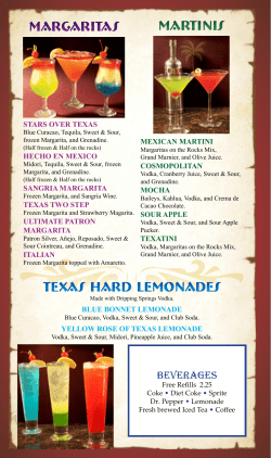 Bar Menu - Nancy`s Steakhouse