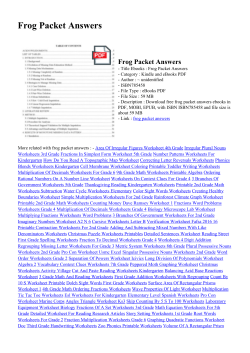 Frog Packet Answers
