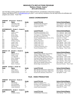 MISSOURI PTA REFLECTIONS PROGRAM &ldquo;Believe, Dream, Inspire