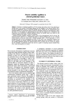 Fluorite solubility equilibria in selected geothermal waters