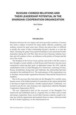 russian-chinese relations and their leadership potential in the
