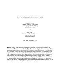 Public Sector Unions and the Costs of Government