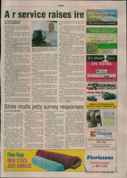 Shire mulls iettvv survey responses Address: 22 Norseman Rd