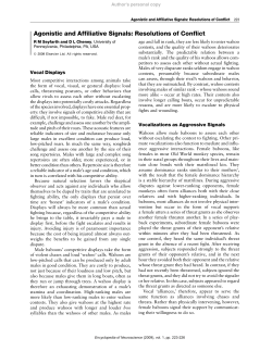 Agonistic and Affiliative Signals: Resolutions of Conflict