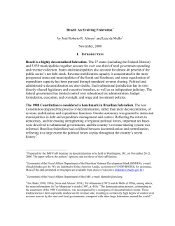 Brazil: An Evolving Federation, by Jos&eacute; Roberto R. Afonso and Luiz
