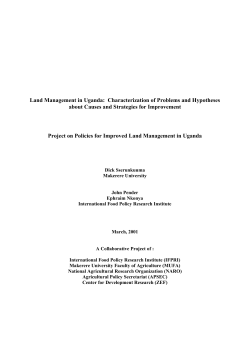 Land Management in Uganda: Characterization of