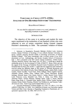 Torture in Chile (1973-1990): Analysis of One Hundred Survivors