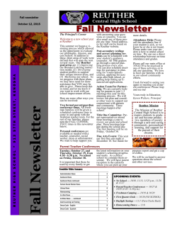 Fall Newsletter - Reuther Central High School