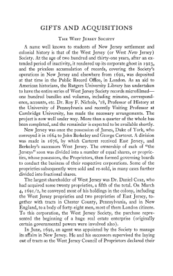 gifts and acquisitions - The Journal of the Rutgers University Libraries