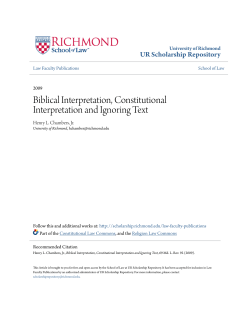 Biblical Interpretation, Constitutional