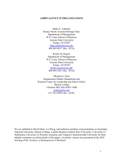 Ambivalence in organizations - Berkeley-Haas