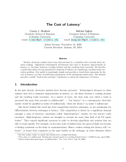 The Cost of Latency