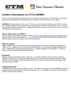 Audition Information for LITTLE WOMEN