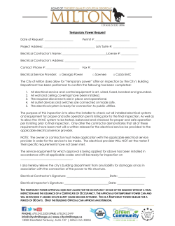 Temporary Power Request