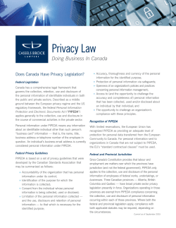 Privacy Law - Cassels Brock