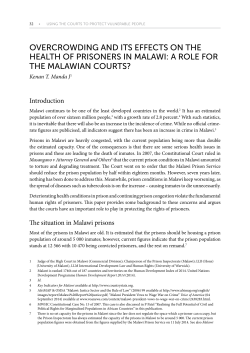 overcrowding and its effects on the health of prisoners in malawi