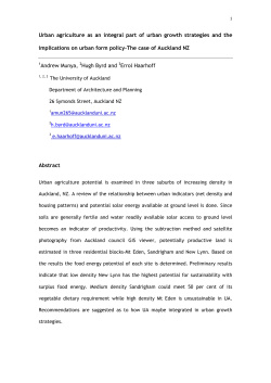 Urban agriculture as an integral part of urban growth strategies and