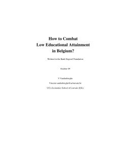 How to Combat Low Educational Attainment in Belgium?