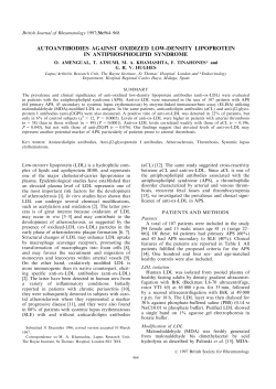 Autoantibodies Against Oxidized Low
