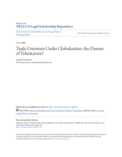 Trade Unionism Under Globalization: the Demise of Voluntarism?