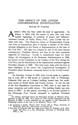 THE IMPACT OF THE COVODE CONGRESSIONAL INVESTIGATION