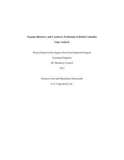 Organic Blueberry and Cranberry Production in British Columbia