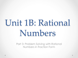 Problem Solving with Rational Numbers in Fraction Form - math9
