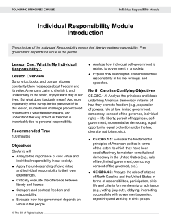 Module 1, Individual Responsibility - FINAL