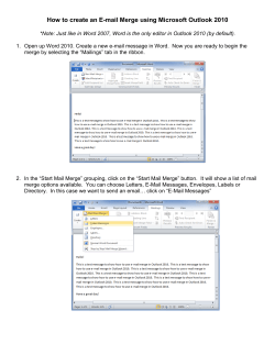 How to create an E-mail Merge using Microsoft Outlook