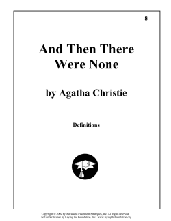 And Then There Were None Vocabulary