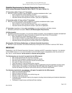 Eligibility Requirements for Special Supervision Services