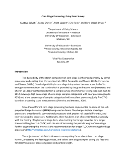 Corn Silage Processing: Dairy Farm Survey