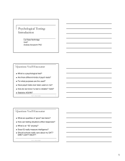 Psychological Testing: Introduction