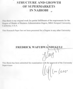 Structure and growth of supermarkets in Nairobi
