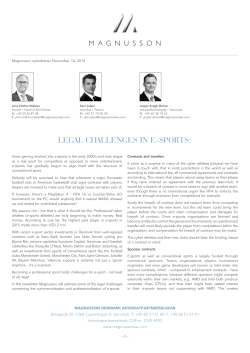 legal challenges in e-sports