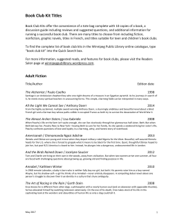 Book Club Kit Titles - Winnipeg Public Library