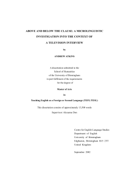 above and below the clause: a microlinguistic investigation into the