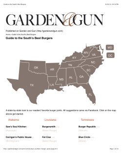 Guide to the South`s Best Burgers