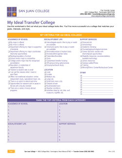 MY CRITERIA FOR AN IDEAL COLLEGE
