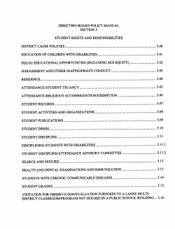 EQUAL EDUCATIONAL OPPORTUNITIES (INCLUDING SEX