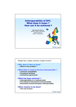 Interoperability of EFC: What does it mean ? How can it