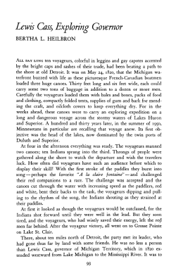 Lewis Cass, exploring governor [by] Bertha L. Heilbron.
