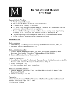 Journal of Moral Theology Style Sheet
