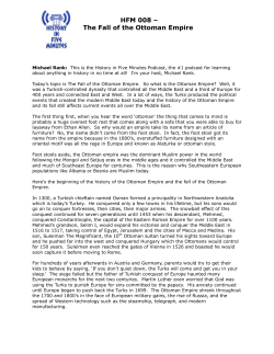 HFM 008 &ndash; The Fall of the Ottoman Empire