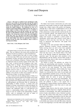 Caste and Diaspora - International Journal of Social Science and