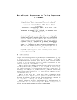 From Regular Expressions to Parsing Expression - PUC-Rio