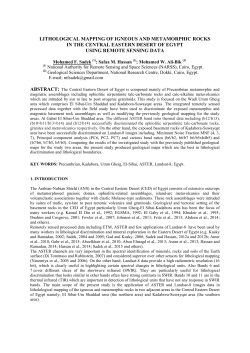 LITHOLOGICAL MAPPING OF IGNEOUS AND METAMORPHIC